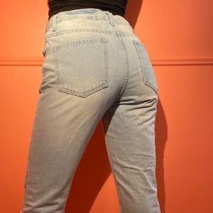 F21 high rise light denim jeans